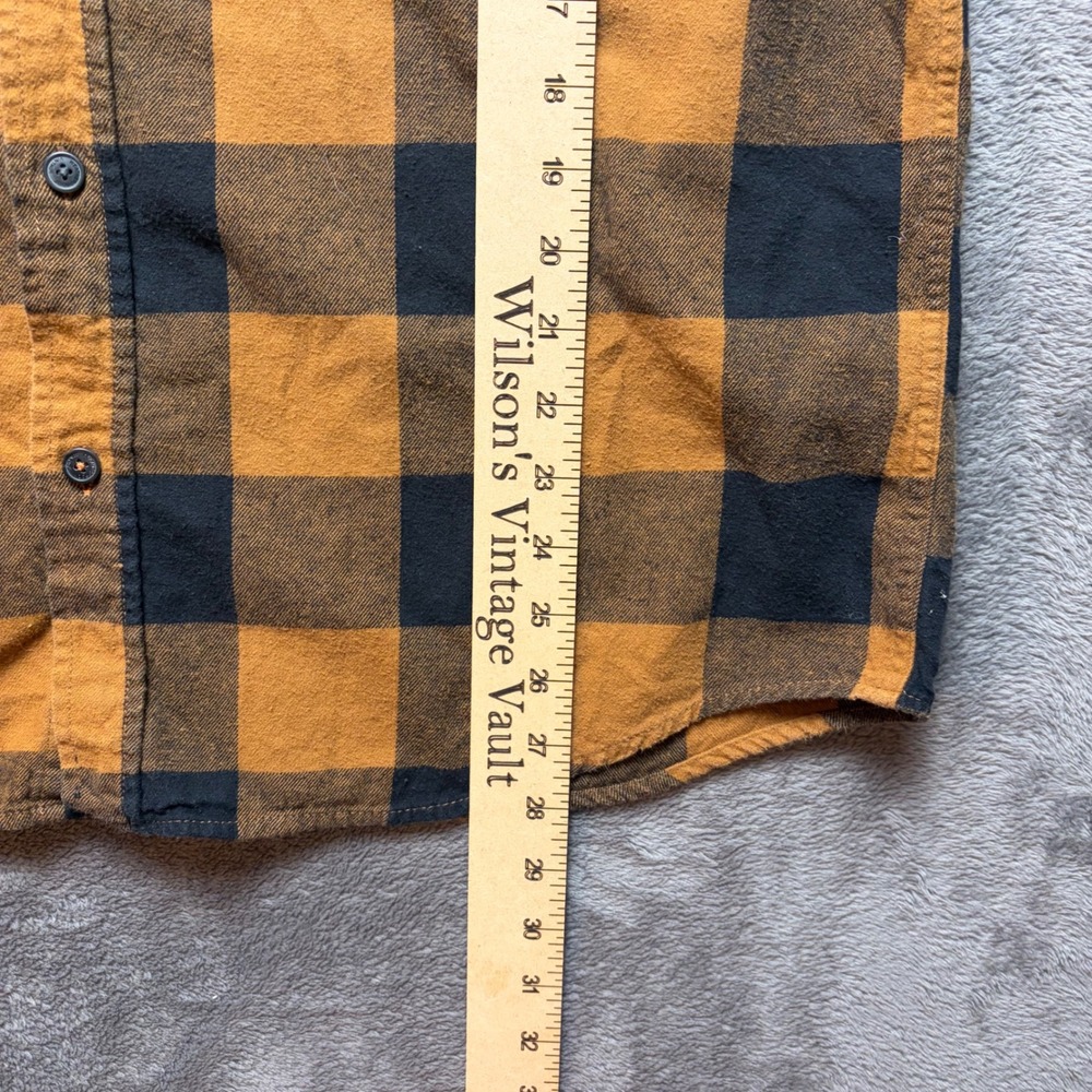 Weatherproof Vintage Shirt Men XL Yellow Black 100% Cotton Buffalo Plaid Flannel - Picture 7 of 8